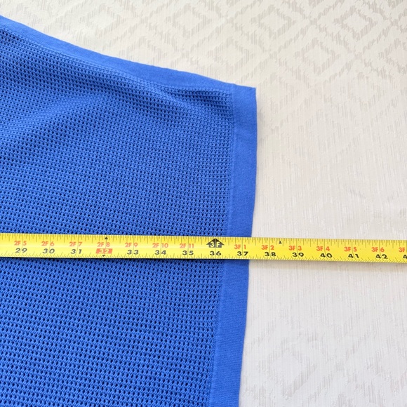 J. McLaughlin Women’s Asha Tassel Poncho Blue Cotton One Size - Picture 5 of 6